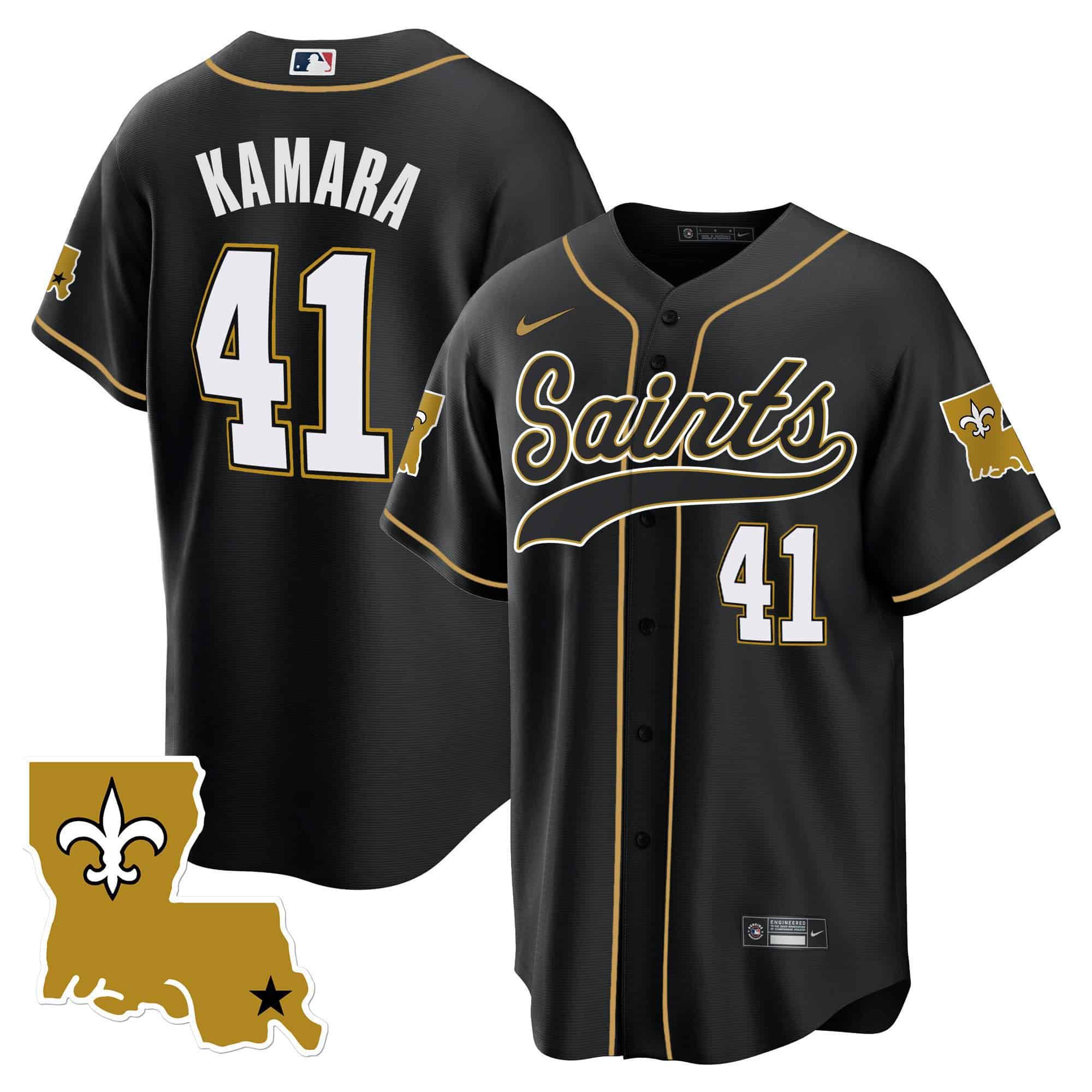 Men New Orleans Saints #41 Kamara Black 2024 Nike 1987 Legacy Cool Base NFL Jersey style 1